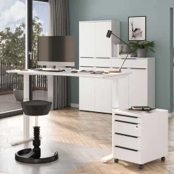 Elektrisch höhenverstellbarer Schreibtisch in Weiß - Sparkle