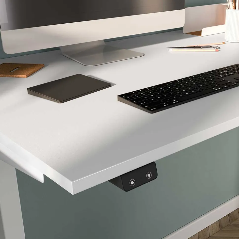 Elektrisch höhenverstellbarer Schreibtisch in Weiß - Sparkle