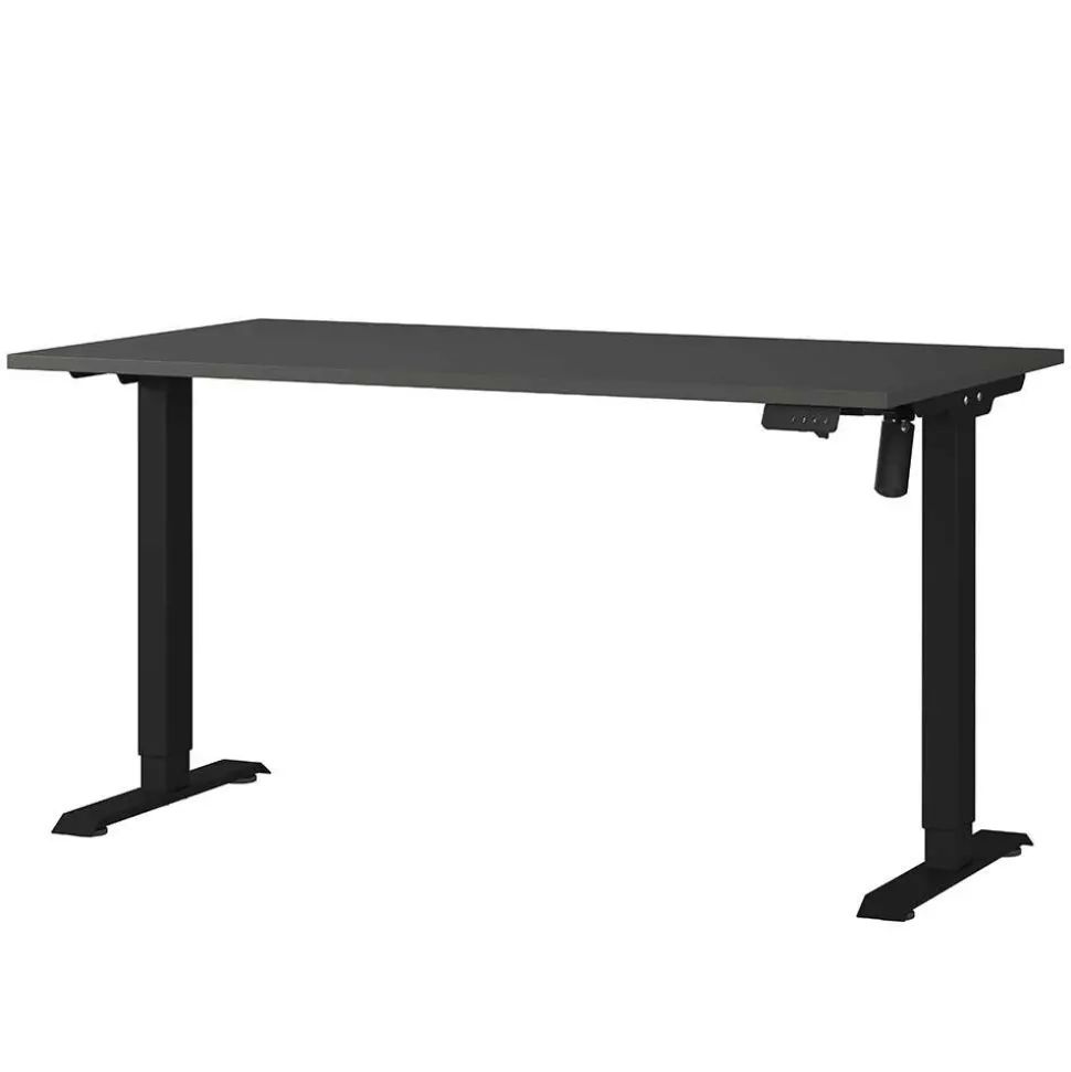 Elektrisch verstellbarer Officetisch in Dunkelgrau - Gatron