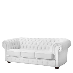 3er Ledersofa im Chesterfield Look - Dossera