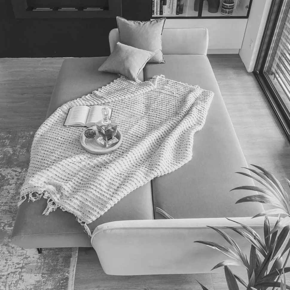 3er Schlafcouch in Graubraun meliert - Milor