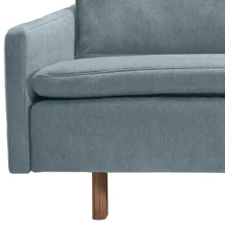 3er Schlafcouch in Hellblau mit Eiche - Eterna