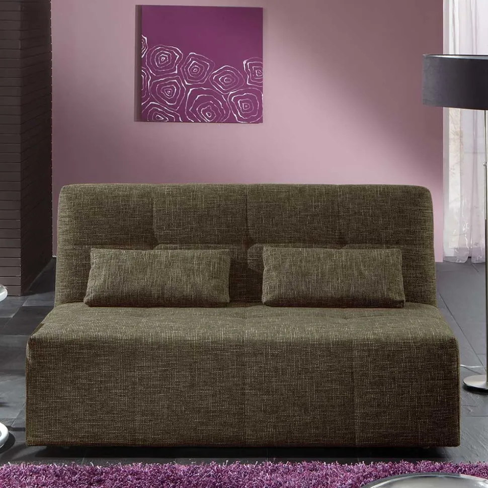 2er Wohnzimmercouch in Braun mit Bettfunktion - Dunya