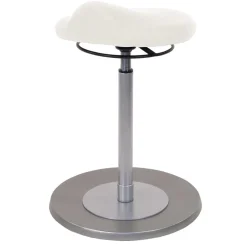 Ergonomischer Bürohocker in Weiß Kunstleder - Gorana