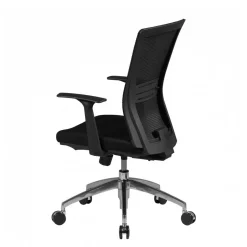 Ergonomischer Bürostuhl mit hoher Lehne in Schwarz - Delavidu