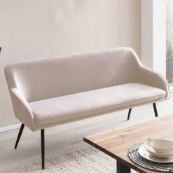 Essbank in Cremeweiß mit Schwarz - Tamba