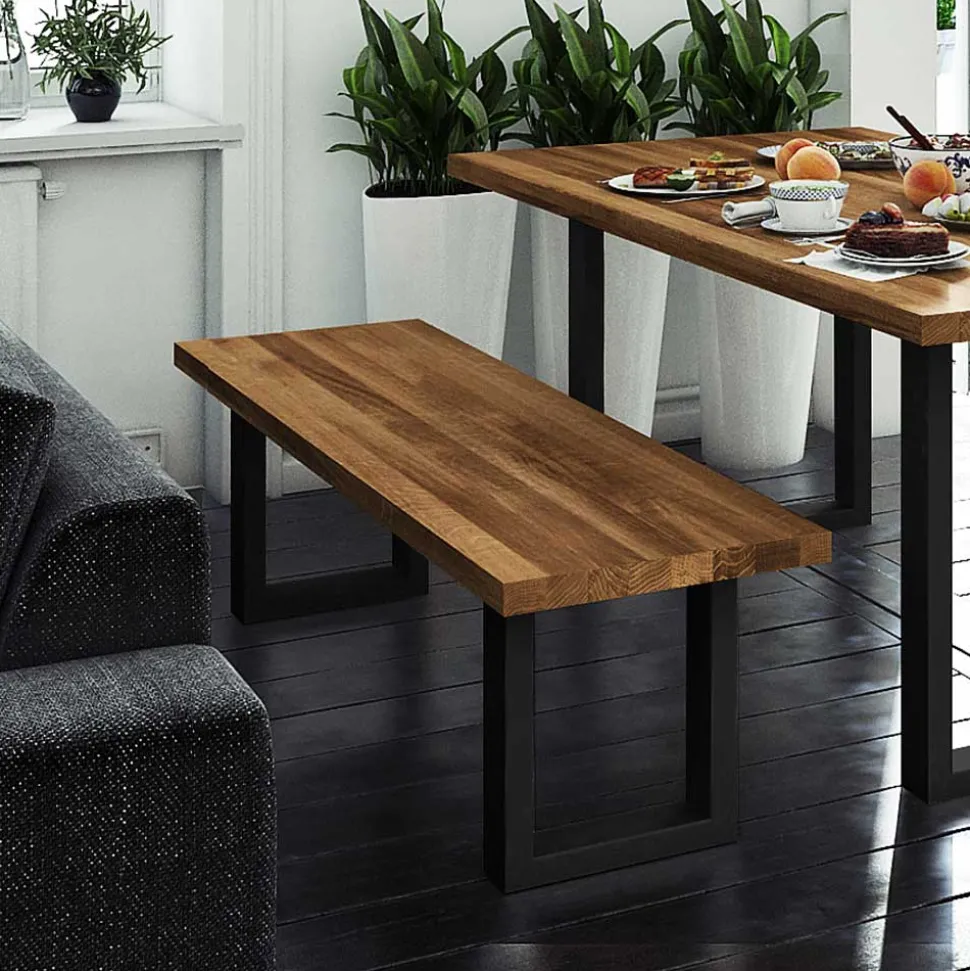 Essbank Manzey aus Wildeiche Massivholz