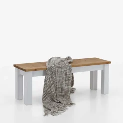 Essbank Molzau in Weiß Kiefer