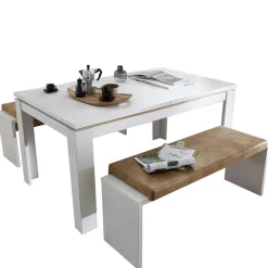 Essgruppe Ausziehtisch & 2 Bänke - Connassa (dreiteilig)