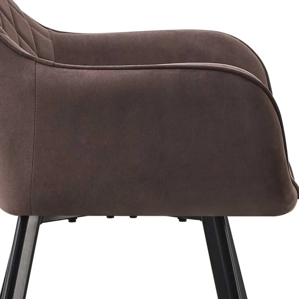 Essgruppe in Braun mit Schwarz - Mikava (fünfteilig)