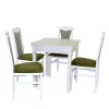 Essgruppe in Weiß & Grün - Algarvo (fünfteilig)