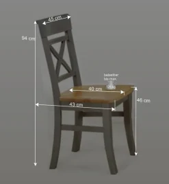 Essgruppe Jytte in Grau Kiefer (fünfteilig)