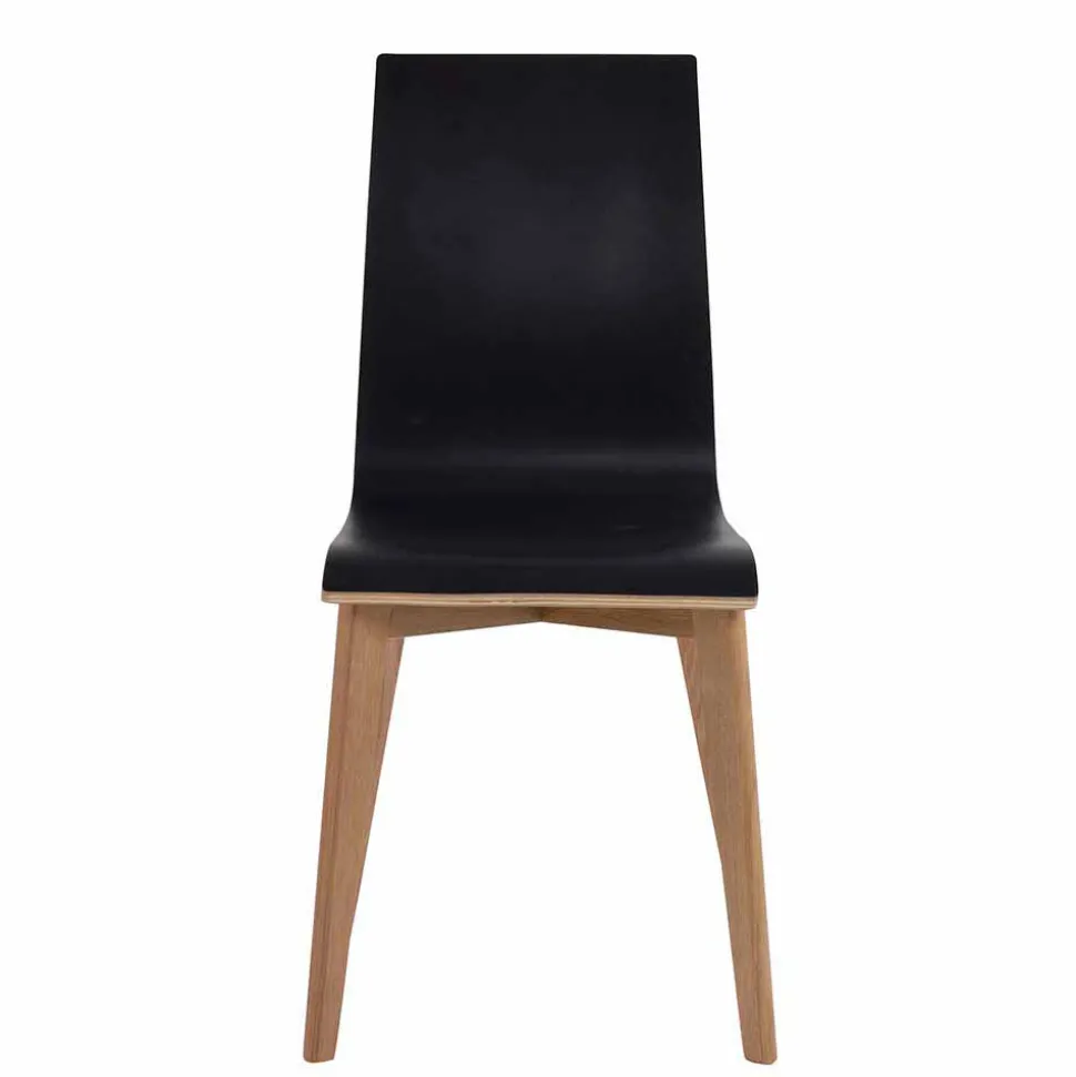 Essstuhl in Schwarz & Natur - Vulias (2er Set)