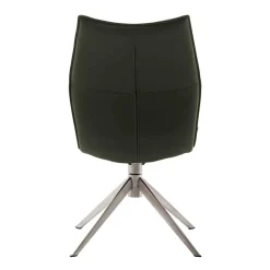 Essstuhl mit Lederbezug in Olivgrün - Contrada (2er Set)