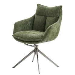 Esstisch Armlehnenstuhl in Oliv Grün und Edelstahl - Mint (2er Set)