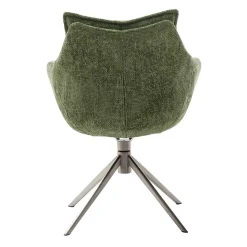 Esstisch Armlehnenstuhl in Oliv Grün und Edelstahl - Mint (2er Set)