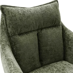 Esstisch Armlehnenstuhl in Oliv Grün und Edelstahl - Mint (2er Set)