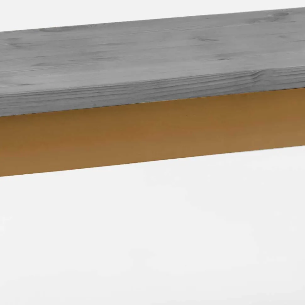 Esstisch Bank in Grau & Laugenfarbig - Adrano