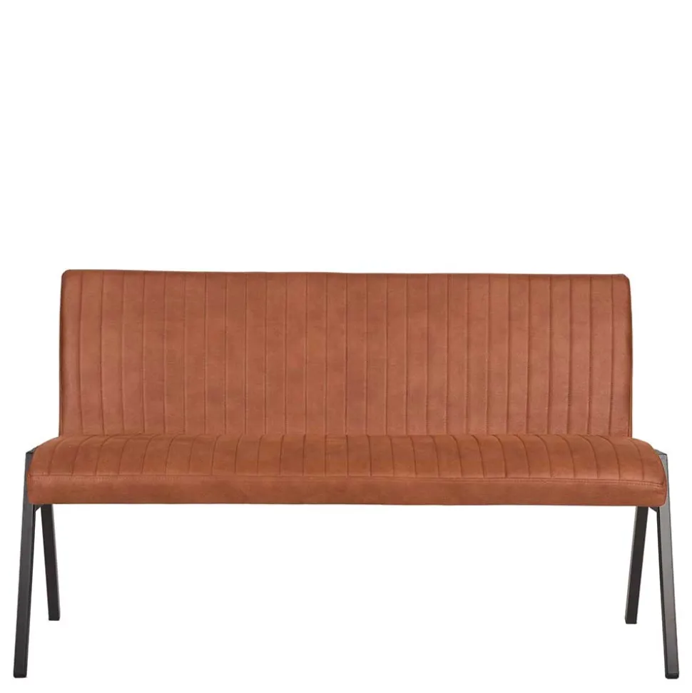 Esstisch Bank mit Lehne in Cognac Braun - Christine