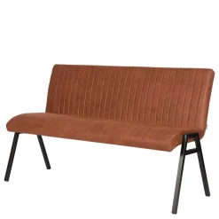 Esstisch Bank mit Lehne in Cognac Braun - Christine