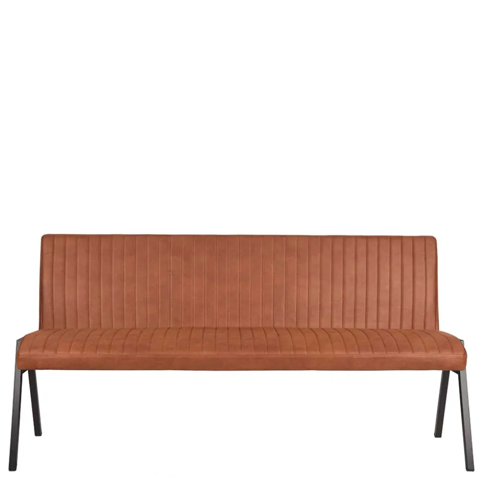 Esstisch Bank mit Lehne in Cognac Braun - Christine