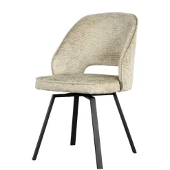 Esstisch Drehstuhl in Beige Struktursamt - Turena (2er Set)
