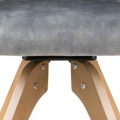 Esstisch Drehstuhl in Grau & Eichefarben - Puebla (2er Set)