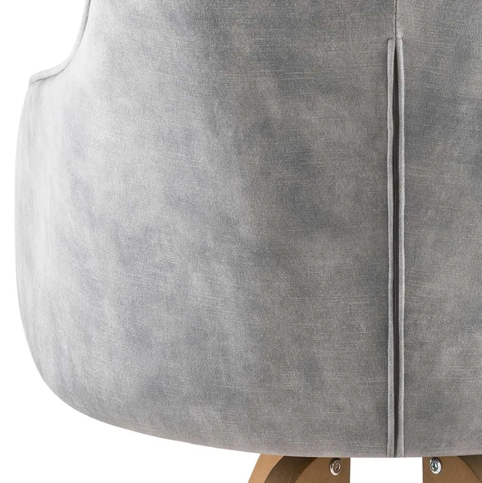 Esstisch Drehstuhl in Grau & Eichefarben - Puebla (2er Set)