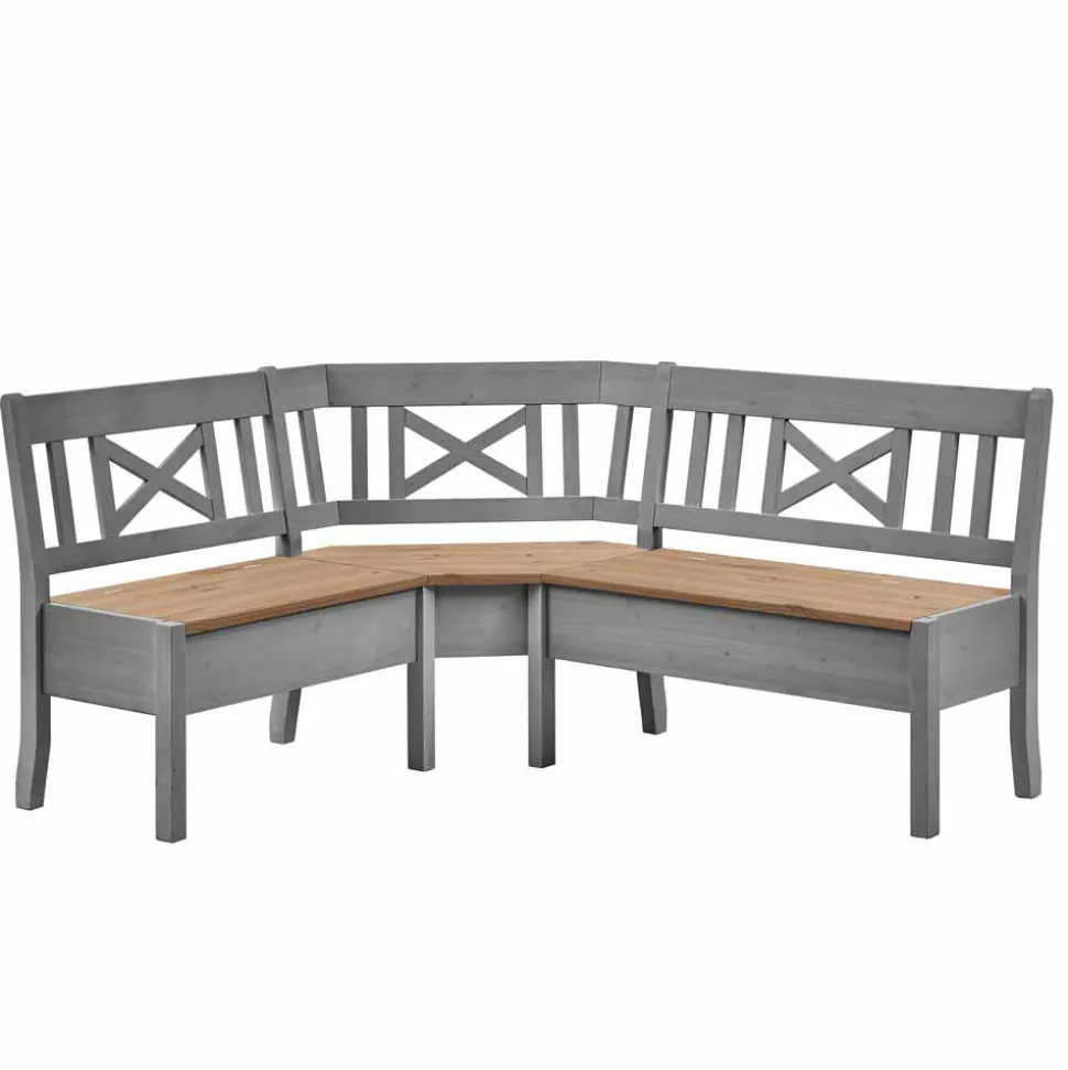 Esstisch Eckbank Jytte in Grau Kiefer massiv