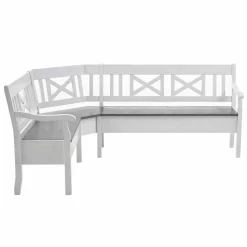 Esstisch Eckbank Yoan in Weiß Grau