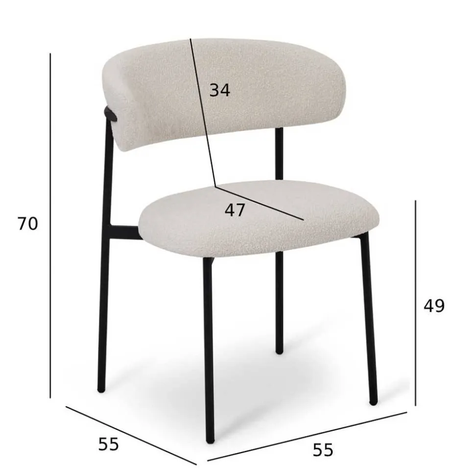 Esstisch Gruppe im Scandi Chic - Vuschea (fünfteilig)