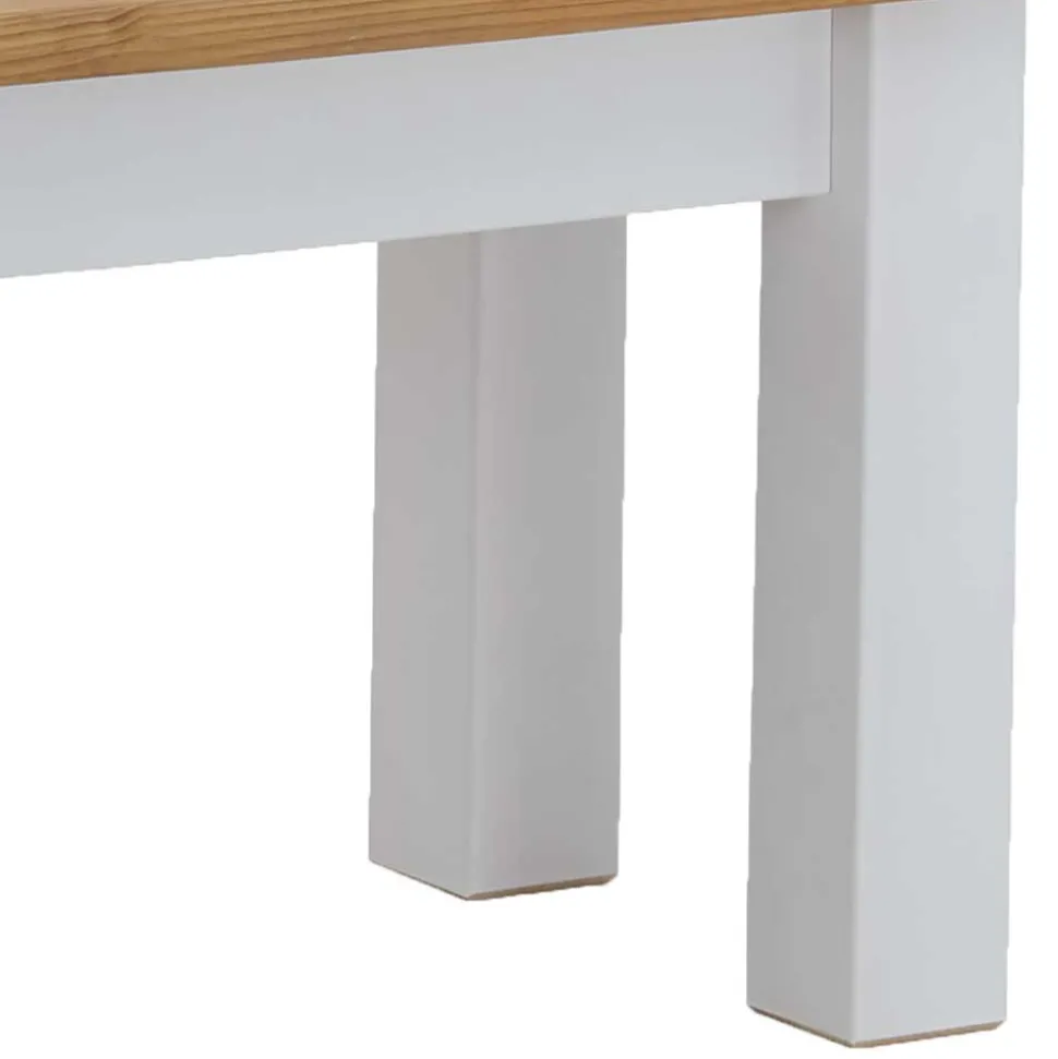 Esstisch Holzbank in Weiß & Kiefer Lauge - Molzau