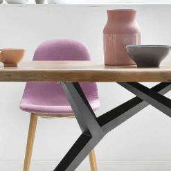 Esstisch mit Holzplatte Akazie & Eisengestell - Sestron