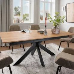 Esstisch mit Schweizer Kante & Spider Gestell - Karoline