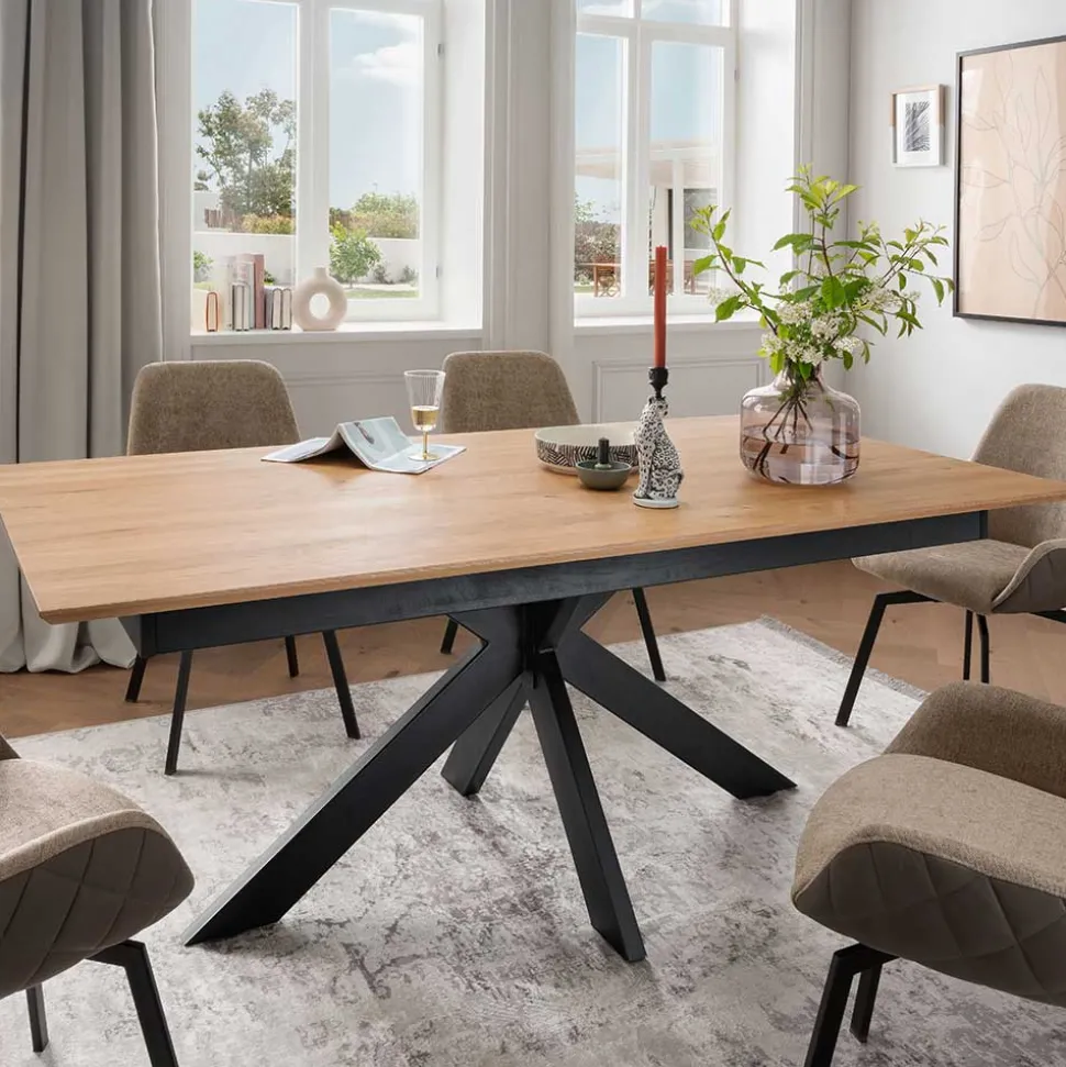 Esstisch mit Schweizer Kante & Spider Gestell - Karoline