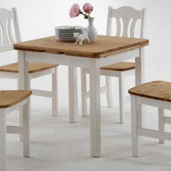 Esstisch mit Stühlen Vipe in Weiß (fünfteilig)