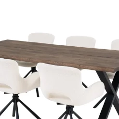 Esstisch mit Tischsesseln drehbar als Set - Ceolata (siebenteilig)