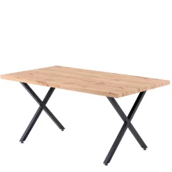 Esstisch mit X-Beinen plus 4 Stühle - Lamon (fünfteilig)