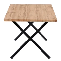 Esstisch mit X-Beinen plus 4 Stühle - Lamon (fünfteilig)