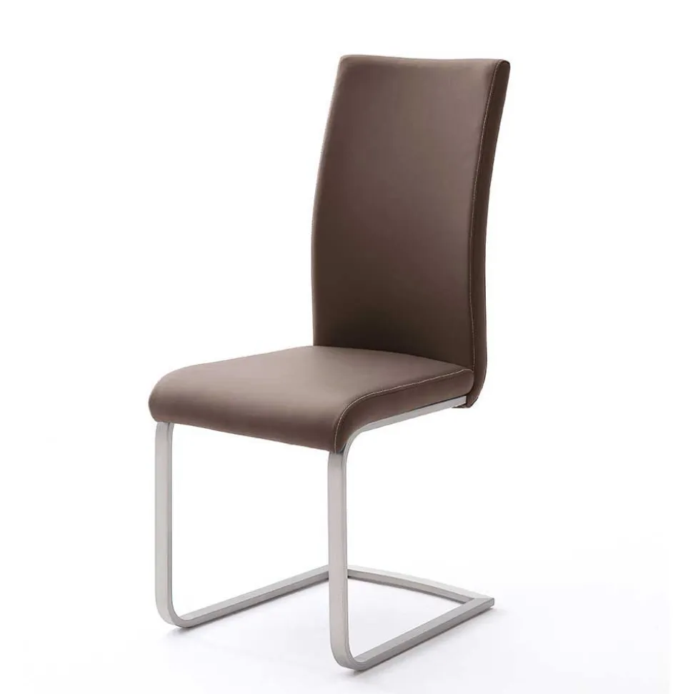 Esstisch Schwingstuhl in Braun Finca Kunstleder (4er Set)