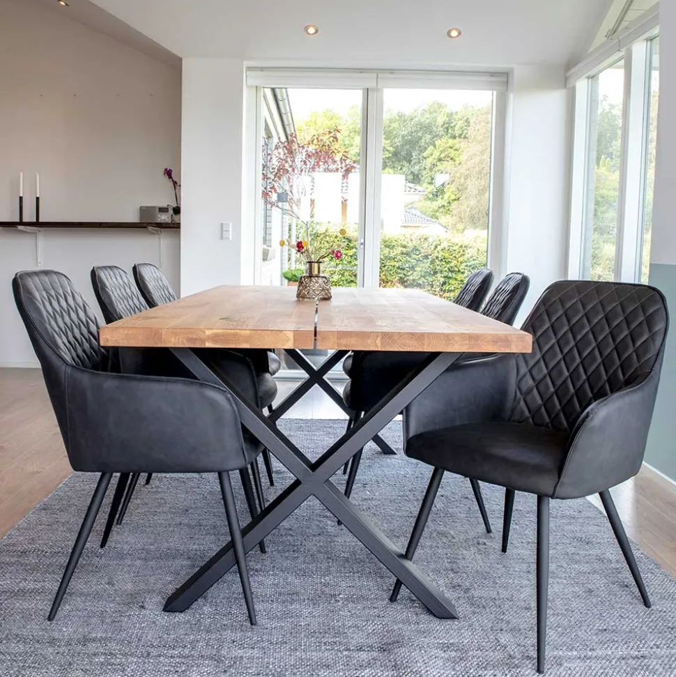 Esstisch Sitzgruppe aus Eiche - Yourney (siebenteilig)