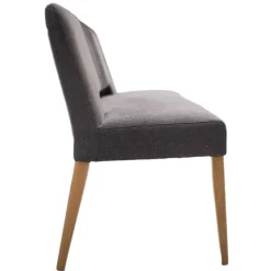 Esstisch Sofa Bank in Dunkelgrau Stoff Velours - Merka