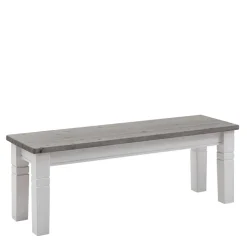 Esstischbank Mirandesca in Weiß Grau