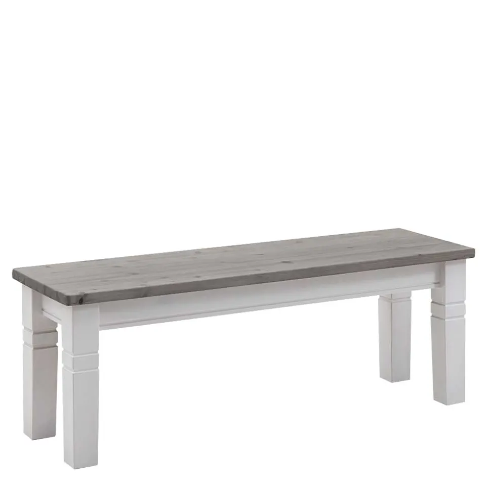 Esstischbank Mirandesca in Weiß Grau