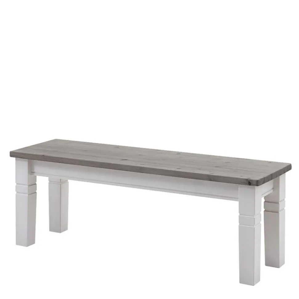Esstischbank Mirandesca in Weiß Grau