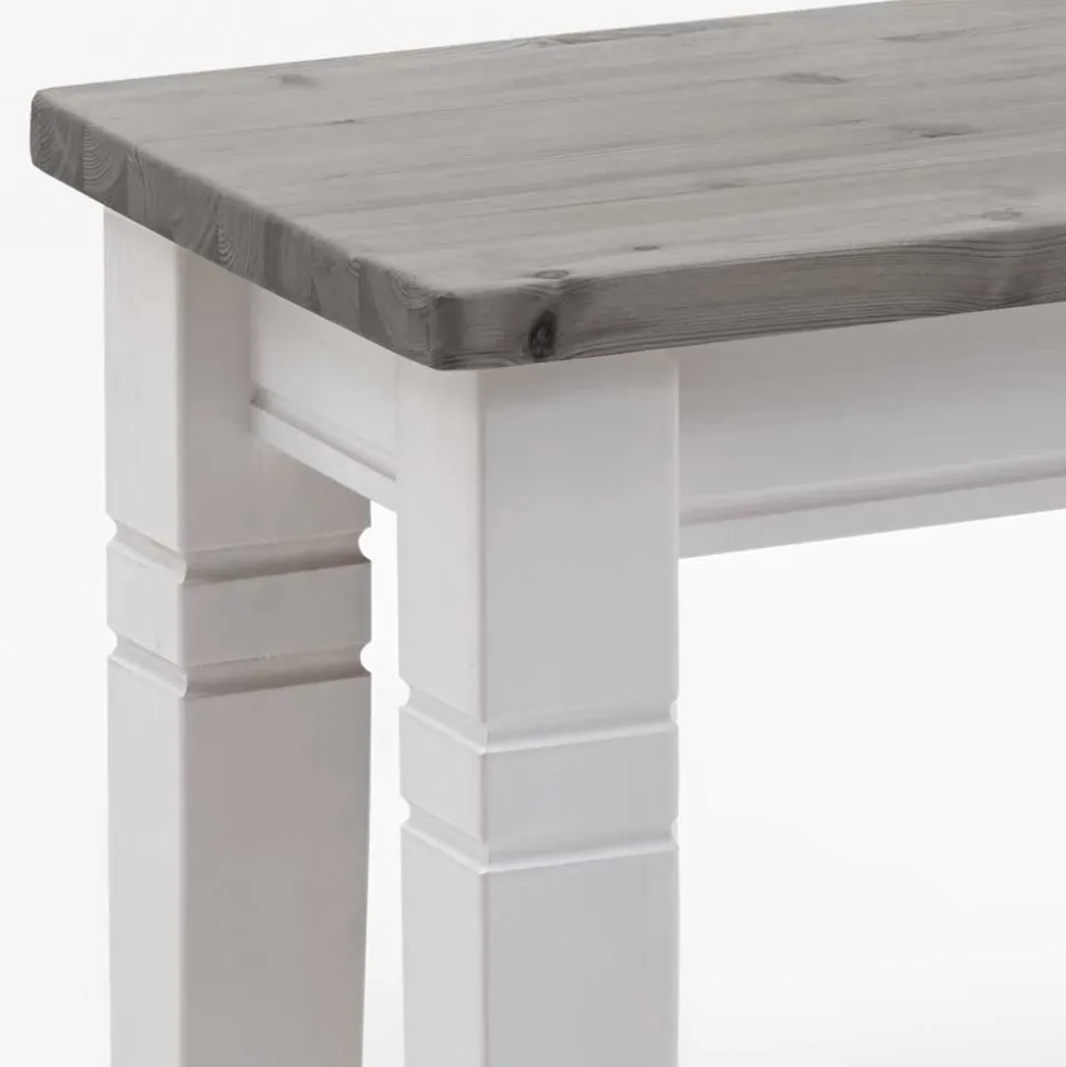 Esstischbank Mirandesca in Weiß Grau