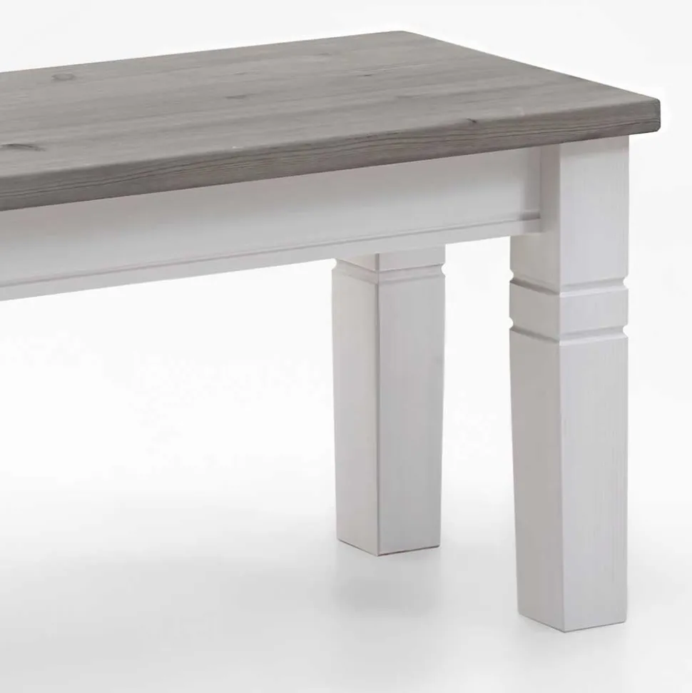 Esstischbank Mirandesca in Weiß Grau