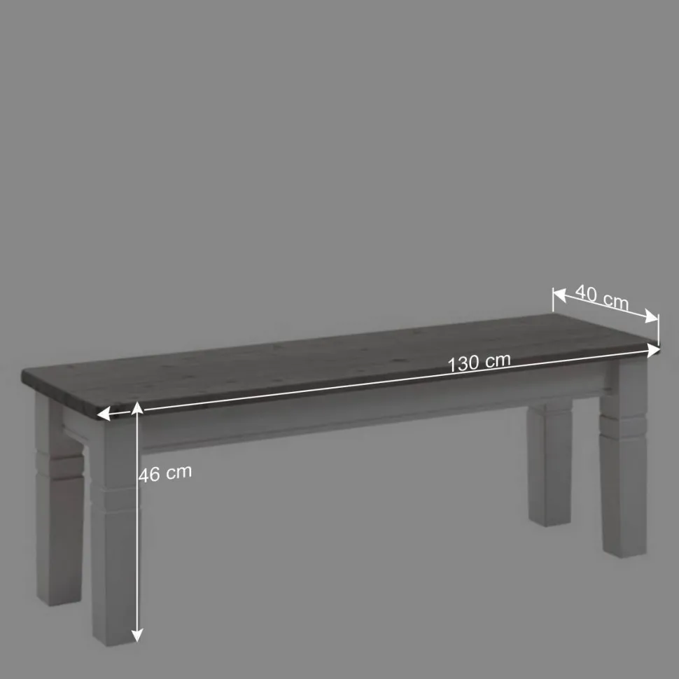 Esstischbank Mirandesca in Weiß Grau