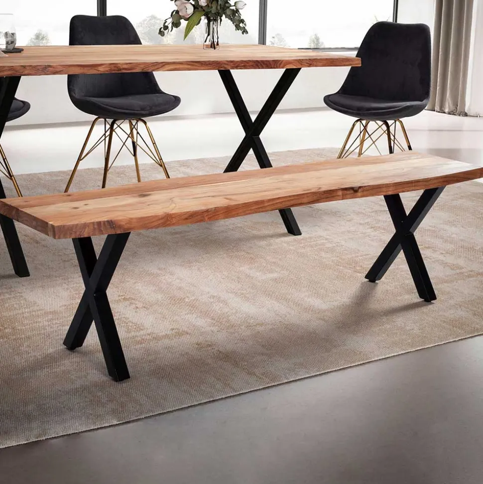 Esstischbank mit X-Beinen - Rajavo