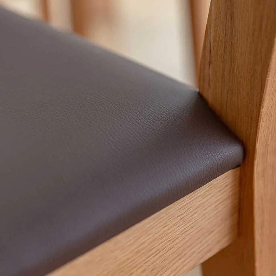 Esstischstuhl aus Wildeiche mit Kunstleder Sitz - Ernestan